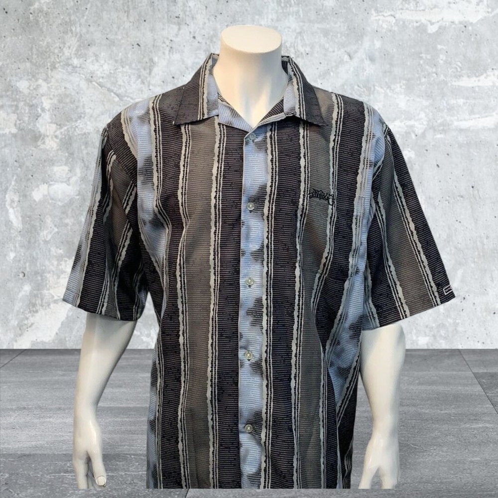 SouthPole Black Gray Blue Short Sleeve Shirt XL